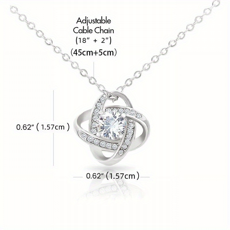 Women's Love Knot Interlocking Pendant Necklace, Gift for Granddaughter
